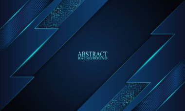 Neon ışıklı arkaplan ile soyut mavi çizgiler.