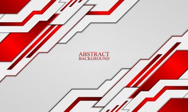 Beyaz ve kırmızı neon çizgili soyut teknoloji arka planı.