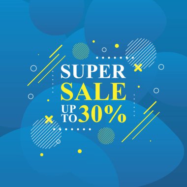 Mavi gradyalı indirimli afiş arkaplanı.