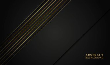 Soyut siyah çizgiler ve altın çizgiler arka plan.