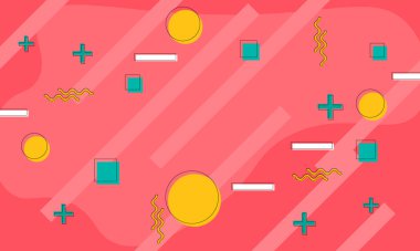 Soyut düz memphis tarzı arkaplan.