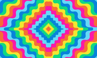 Harika bir psikedelik geçmişi var. Vektör illüstrasyonu.