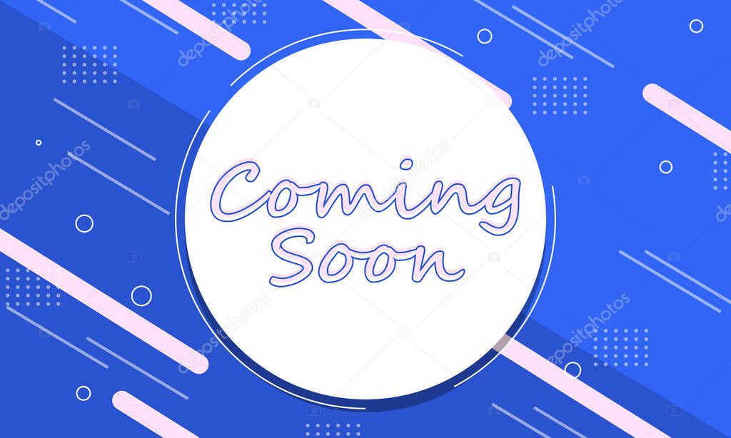 Coming soon banner background with light color lines.