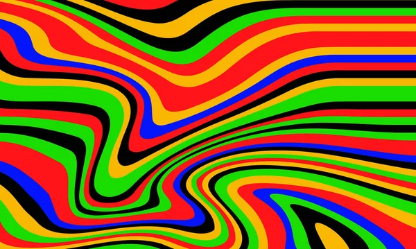 Psychedelisch Grooviger Hintergrund Bunte Abstrakte Hintergrund Vektorillustration — Stockvektor