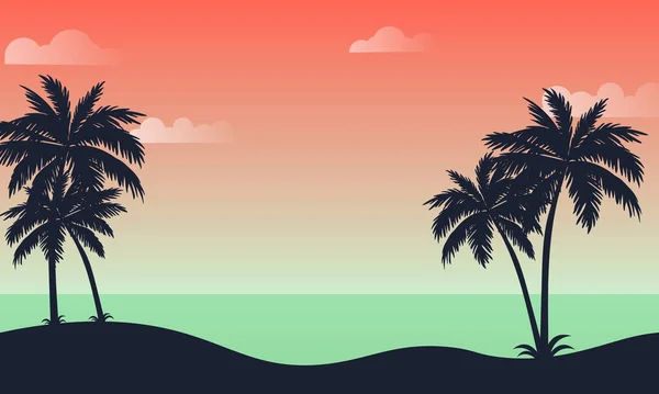 Fundo Verão Com Praia Ilustração Vetorial — Vetor de Stock