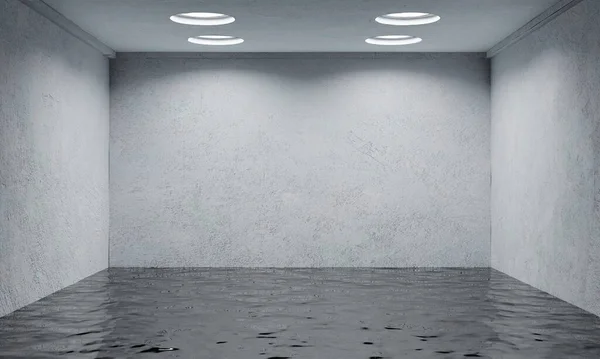 Затопленная Белая Комната Рендеринг — стоковое фото