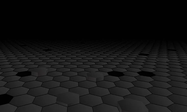 Perspective Sombre Fond Hexagonal Illustration Vectorielle — Image vectorielle