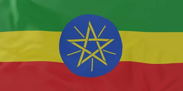 Bandeira Etiópia Ilustração Renderização — Fotografia de Stock