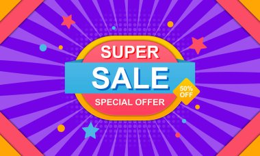 Renkli gradyan satış afişi arkaplanı. Soyut arkaplan. Vektör illüstrasyonu.