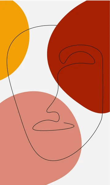 Fondo Abstracto Minimalista Cara Arte Ilustración Vectorial Fondo Abstracto — Archivo Imágenes Vectoriales