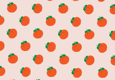 Kusursuz bir arka planda şeftali desenli el çizimi. Vektör çizimi. Soyut arkaplan.