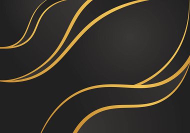 Soyut altın dalga akış çizgileri arka planda. Vektör çizimi. Soyut arkaplan.