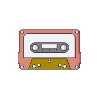 Düz simge kaseti. Vektör illüstrasyonu.