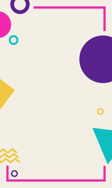 Soyut memphis çerçeve arka planı. Vektör çizimi. Soyut arkaplan.