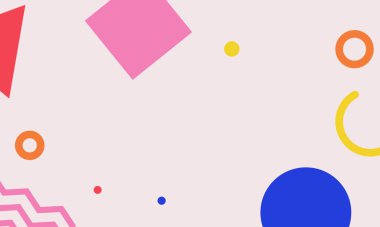 Soyut düz memphis geçmişi. Vektör çizimi. Soyut arkaplan.