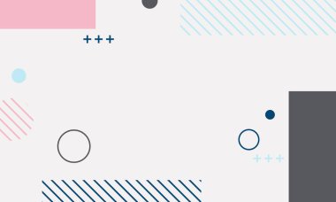 Soyut düz memphis geçmişi. Vektör çizimi. Soyut arkaplan.