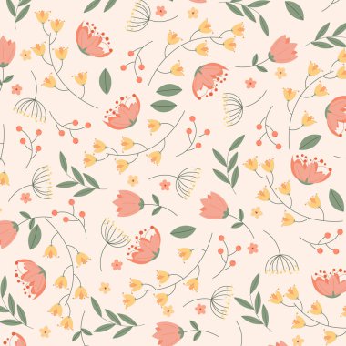 Soyut çiçek desenli arka plan. Vektör çizimi. Soyut arkaplan.