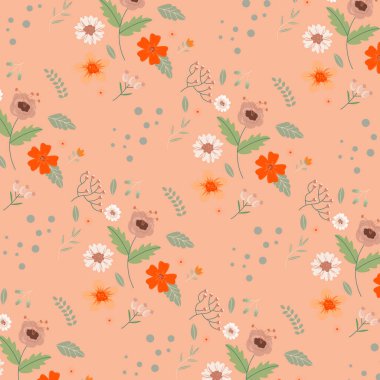 Soyut çiçek desenli arka plan. Vektör çizimi. Soyut arkaplan.