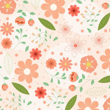 Soyut çiçek desenli arka plan. Vektör çizimi. Soyut arkaplan.