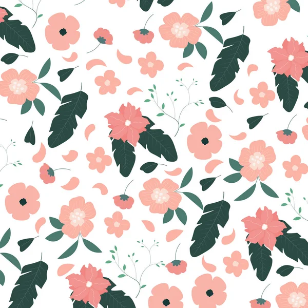 Abstrato Mão Desenhar Fundo Padrão Floral Ilustração Vetorial — Vetor de Stock