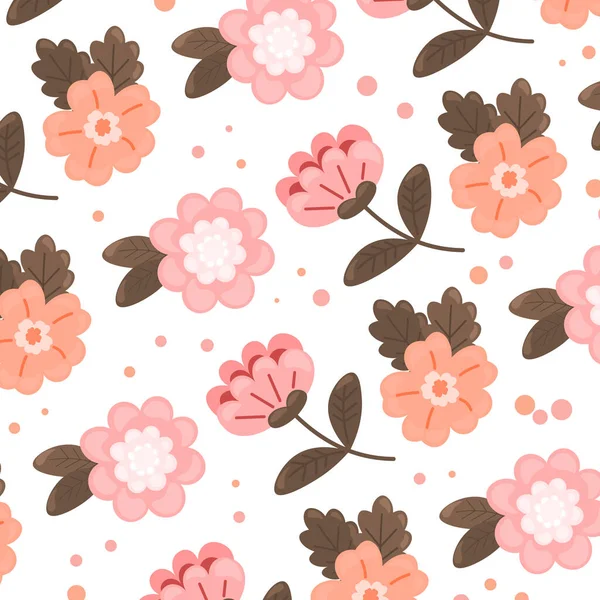 Abstrait Main Dessiner Motif Floral Fond Illustration Vectorielle — Image vectorielle