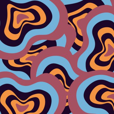 Soyut düz psikedelik moda arka plan. Vektör illüstrasyonu.