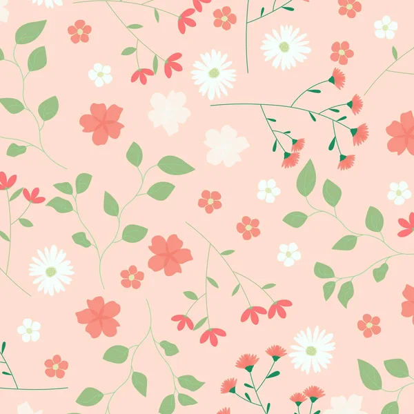 Fondo Patrón Floral Abstracto Dibujado Mano Ilustración Vectorial — Vector de stock