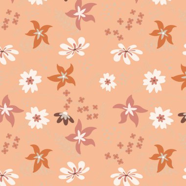 El çizimi soyut çiçek desenli arka plan. Vektör illüstrasyonu.