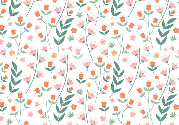 Handgezeichnete Abstrakte Florale Muster Hintergrund Vektorillustration — Stockvektor