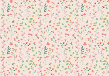 El çizimi soyut çiçek desenli arka plan. Vektör illüstrasyonu.