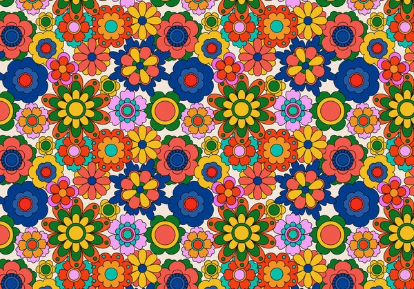 Αφηρημένο Groovy Floral Φόντο Μοτίβο Εικονογράφηση Διανύσματος — Διανυσματικό Αρχείο