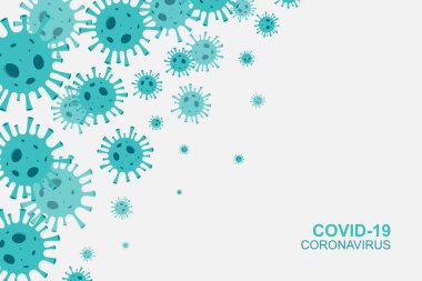 Mikroskobik virüslü Coronavirus pankartı. Vektör illüstrasyonu.