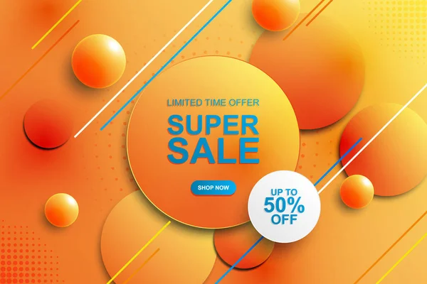 Gradient Circle Verkauf Banner Hintergrund Vektorillustration — Stockvektor