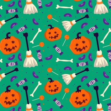 Soyut cadılar bayramı desen tasarımı arkaplanı. Vektör illüstrasyonu.