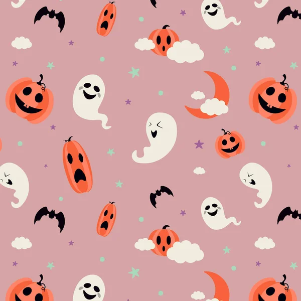 Resumen Patrón Halloween Fondo Diseño Ilustración Vectorial — Vector de stock