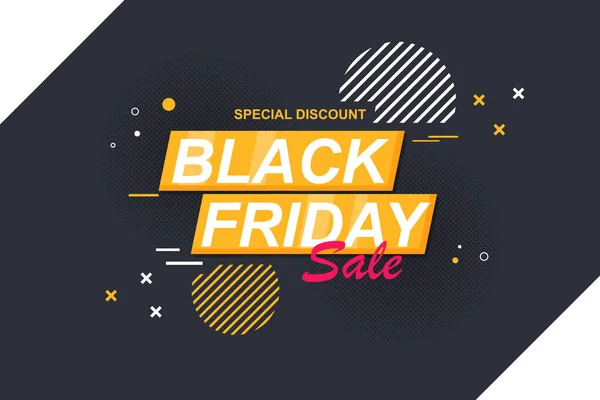 Black Friday Banner Hintergrund Mit Flachem Stil Vektorillustration — Stockvektor