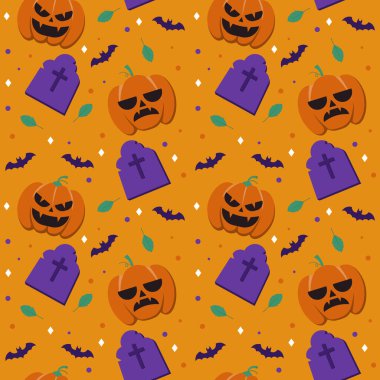 Soyut cadılar bayramı desen tasarımı arkaplanı. Vektör illüstrasyonu.