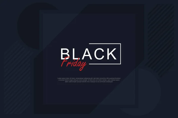 Black Friday Banner Background Flat Style Vector Illustration — Stock Vector