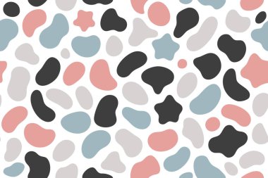 Düzensiz organik şekiller içeren, akışkan hareketle sanatsal dengeyi harmanlayan yaratıcı soyut bir tasarım.