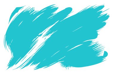 Görünür çizgiler ve sıçramalarla dinamik turkuaz fırça darbesi arka plan ve tasarımlar için hareket ve sanatsal beceri ekler