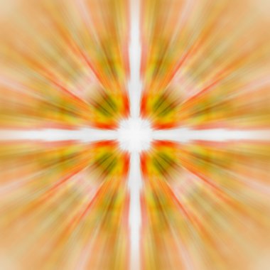 Sarı dekoratif geometrik bulanıklık bir kaleydoskop efektli desen. Selamlar veya ambalaj kağıdı için