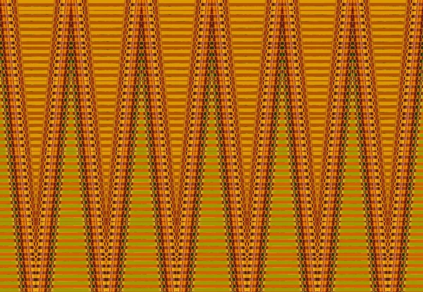 Geometrik zikzak dekoratif arka plan doku sarı, kahverengi, turuncu, yeşil — Stok fotoğraf