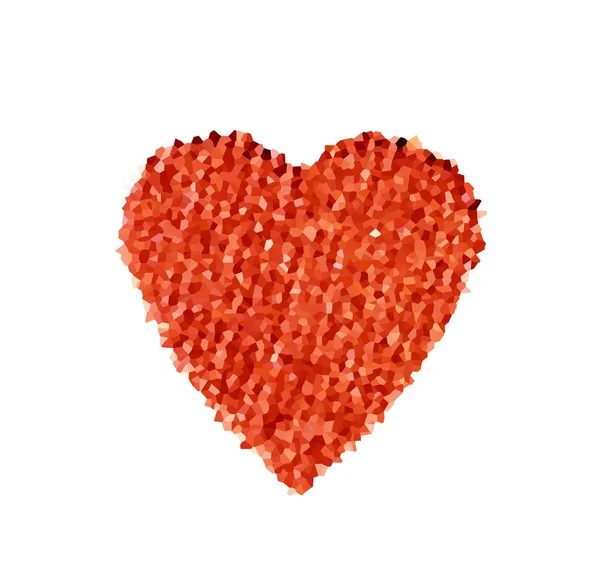 Resumo coração vermelho com mosaico poligonal sobre fundo branco. o conceito de amor, Dia dos Namorados — Fotografia de Stock