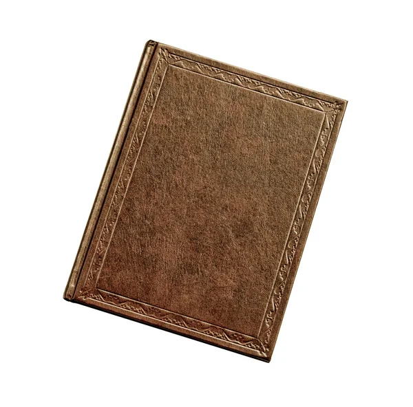 Beyaz arka plan üzerinde izole kahverengi kitap — Stok fotoğraf
