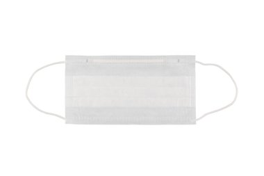 Tek kullanımlık tıbbi maske beyaz arkaplanda izole edildi