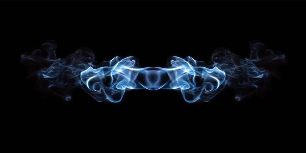 Abstract Blue Smoke Cloud Black Background — Stock Photo, Image