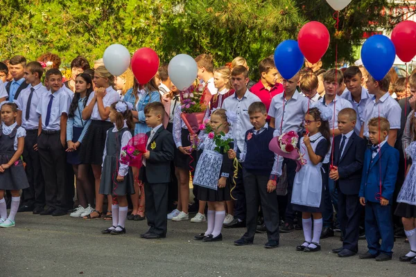 Adygea Russland September 2019 Jungen Und Mädchen Werden Die Erste — Stockfoto