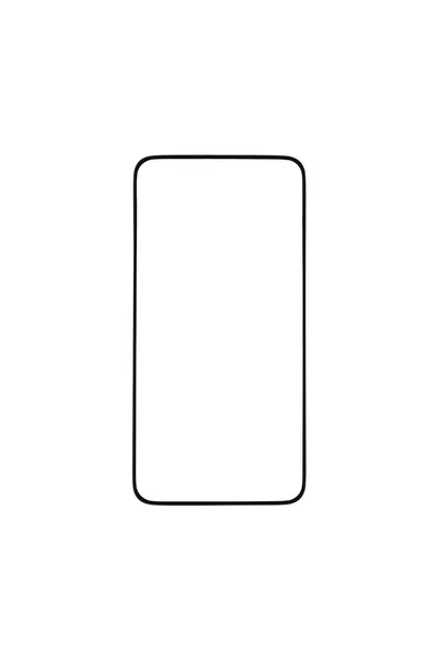Mock Smartphone Com Uma Tela Branca Isolada Fundo Branco — Fotografia de Stock