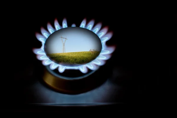 Gas- och elmarknaderna för skydd av miljön — Stockfoto