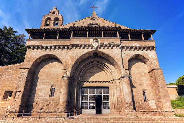 Fasad Den Medeltida Kyrkan San Flaviano Martire Montefiascone Italien — Stockfoto